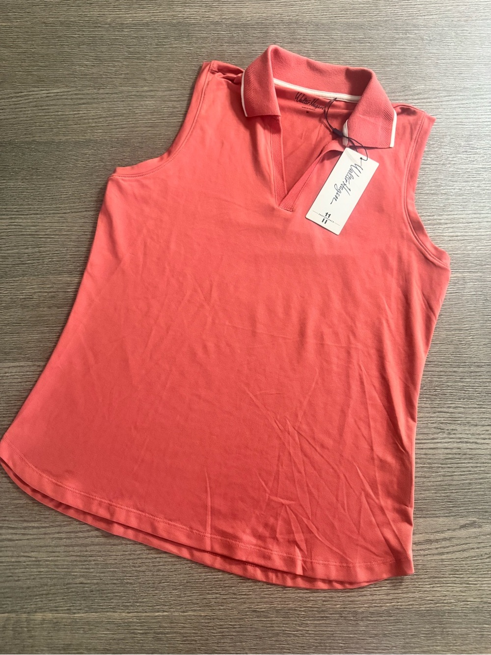 Walter Hagen Womens Golf Performance 11 Sleeveless Polo Shirt size M Pink Rouge